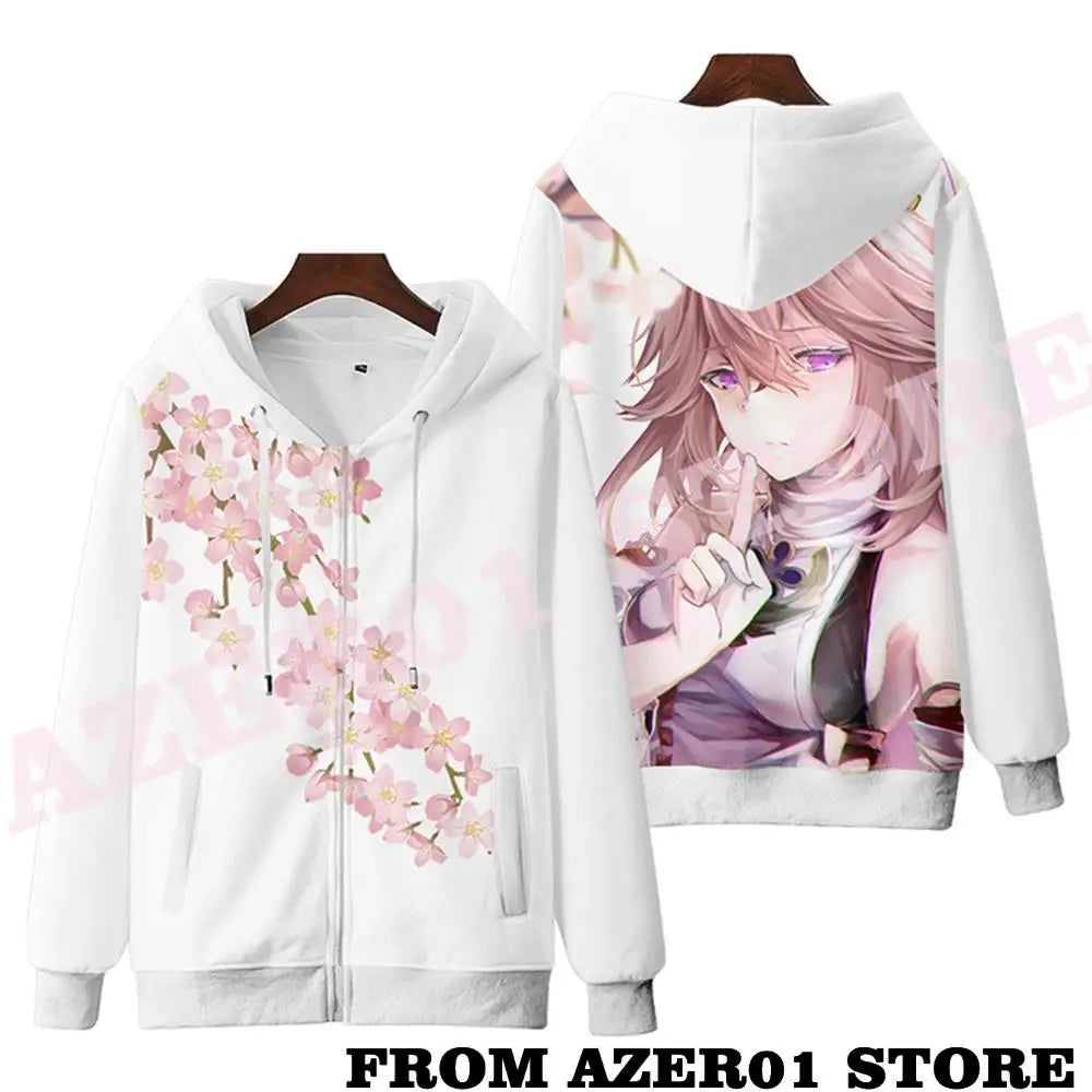 Genshin Impact YAE MIKO 3D Print Hoodies  Fashion Winer Suit Sportswear Youthful Kawaii Women/Men hooded Anime Game Kids Tops