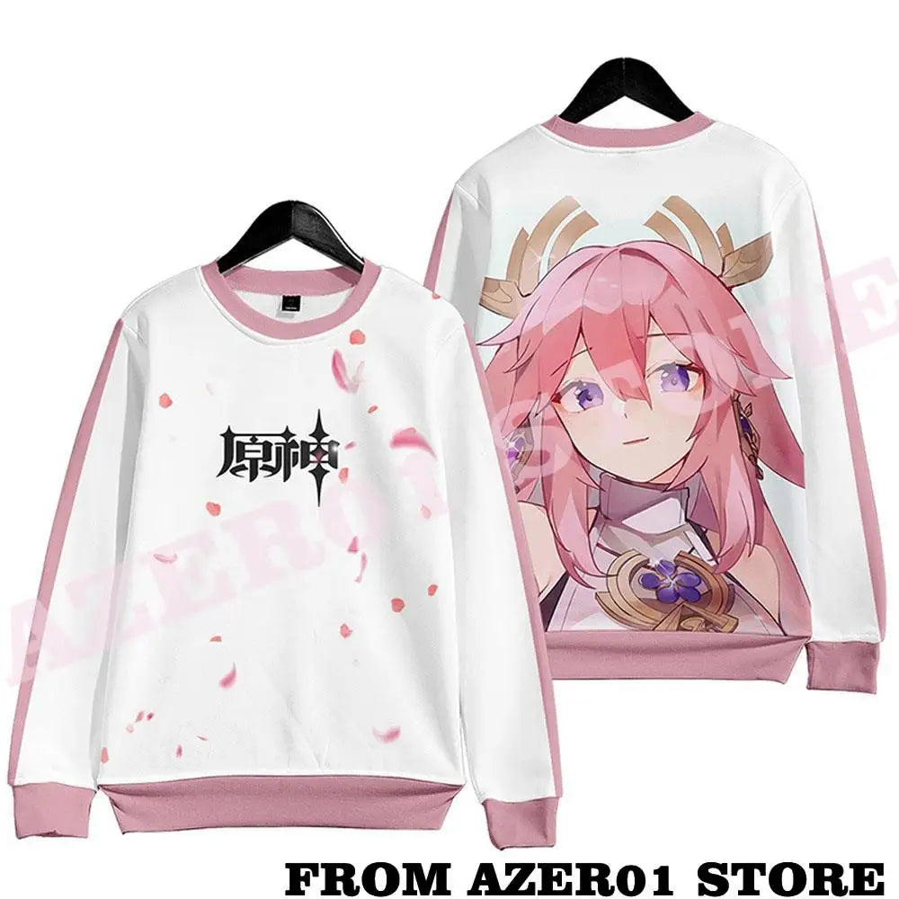 Genshin Impact YAE MIKO 3D Print Hoodies  Fashion Winer Suit Sportswear Youthful Kawaii Women/Men hooded Anime Game Kids Tops