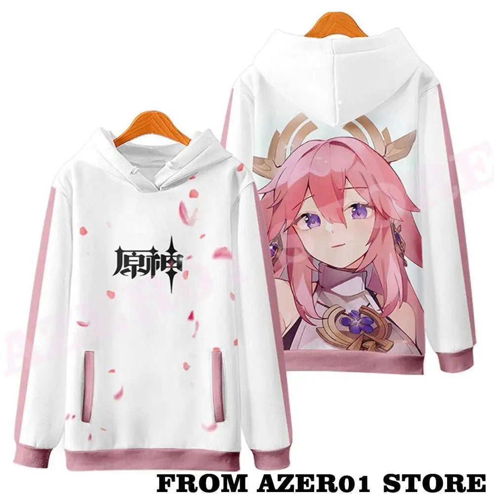 Genshin Impact YAE MIKO 3D Print Hoodies  Fashion Winer Suit Sportswear Youthful Kawaii Women/Men hooded Anime Game Kids Tops