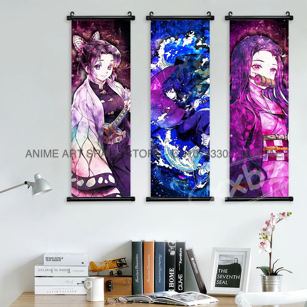 Demon Slayer Hanging Painting Canvas Wall Art HD Prints Anime Poster Home Decoration Kochou Shinobu Kid Bedroom Scrolls Picture