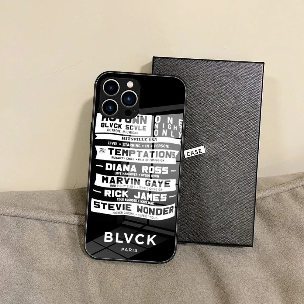 Luxury design black blvck snake Phone Case Glass Shell FOR IPhone 15ProMAX 14 11 12 Pro 8 7 15 Plus 13 Pro MAX XR XS MINI Cover