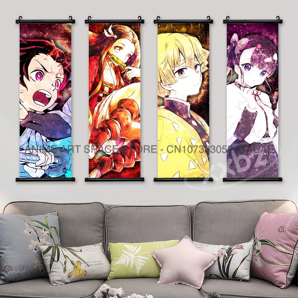 Demon Slayer Hanging Painting Canvas Wall Art HD Prints Anime Poster Home Decoration Kochou Shinobu Kid Bedroom Scrolls Picture