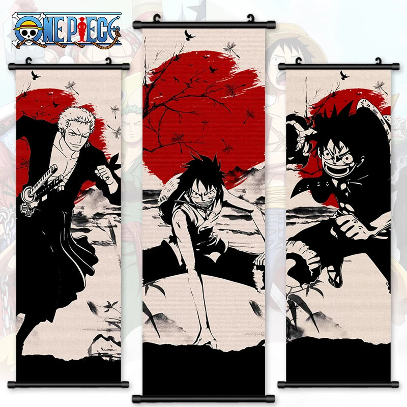 Five 5 Pieces Wall Art One Piece Modular Monkey D Luffy Canvas Home Decor Yamato Picture Poster Print Anime Painting Living Room