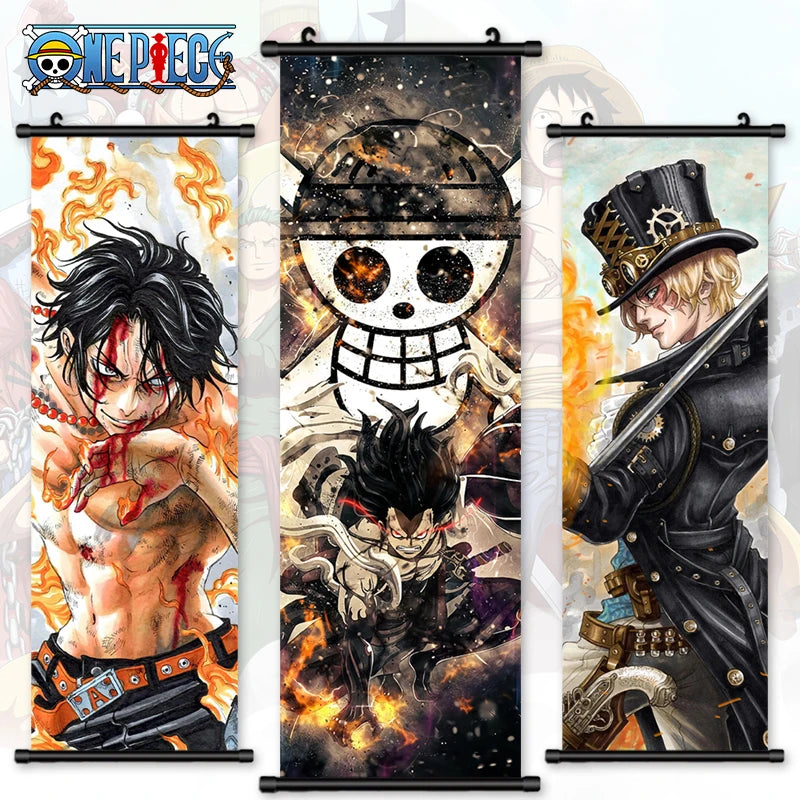 Five 5 Pieces Wall Art One Piece Modular Monkey D Luffy Canvas Home Decor Yamato Picture Poster Print Anime Painting Living Room