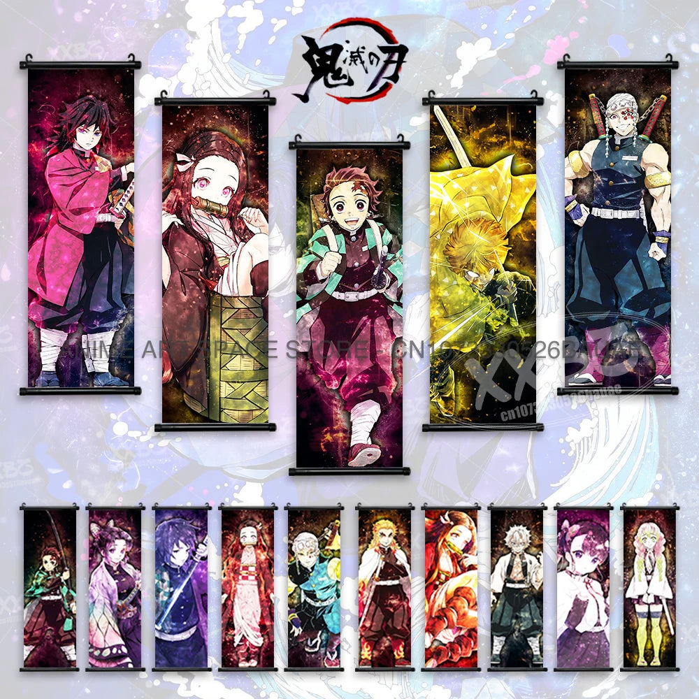 Demon Slayer Hanging Painting Canvas Wall Art HD Prints Anime Poster Home Decoration Kochou Shinobu Kid Bedroom Scrolls Picture