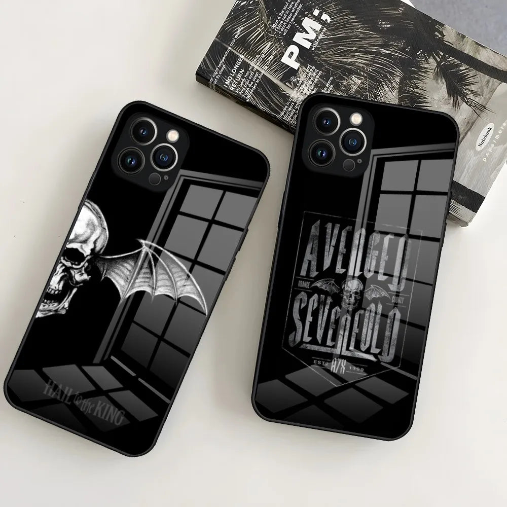 Avenged Sevenfold Phone Case for iPhone 15 Pro 14 13 12 11 Mini X XS XR Max 6 8 Plus SE 2020 Glass Design Cove