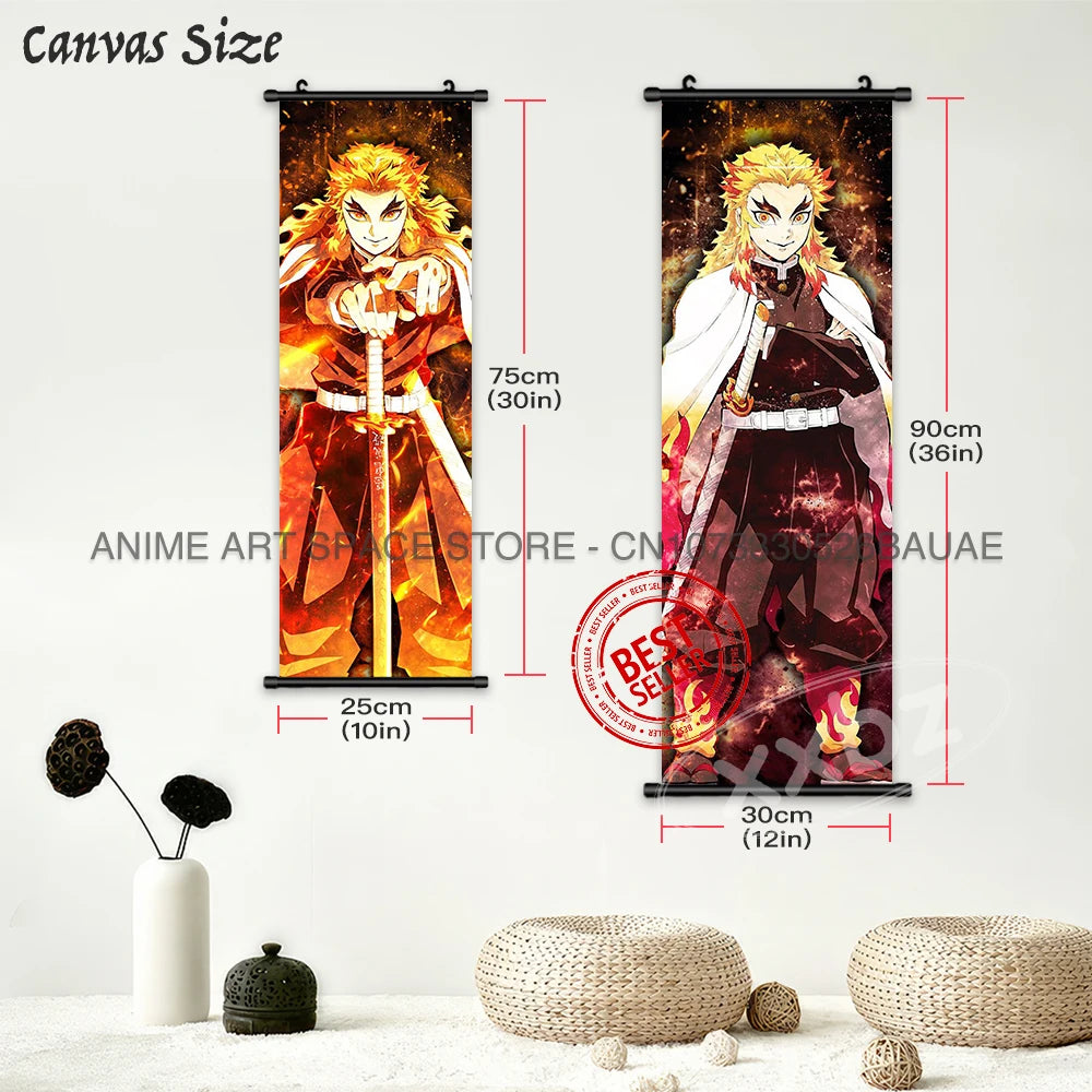 Demon Slayer Hanging Painting Canvas Wall Art HD Prints Anime Poster Home Decoration Kochou Shinobu Kid Bedroom Scrolls Picture