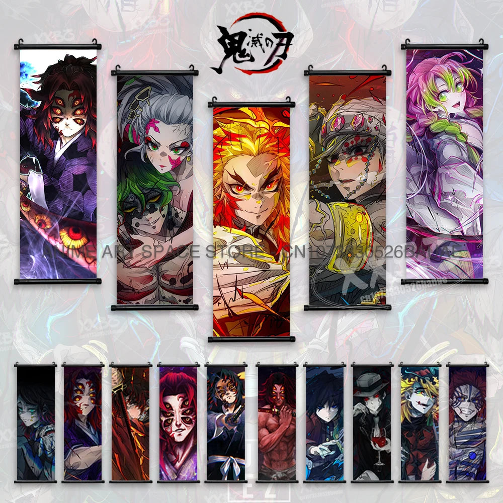 Demon Slayer Hanging Painting Home Decoration Canvas Anime Poster Tanjirou Wall Art Nezuko Scrolls Picture Fashion Living Room