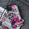 M-MonsterS Cartoon H-HighS Phone Case for iPhone 15 14 Pro 11 13 12 Mini XS XR Max 8 7 6 Plus SE 2020 Glass Design Cove