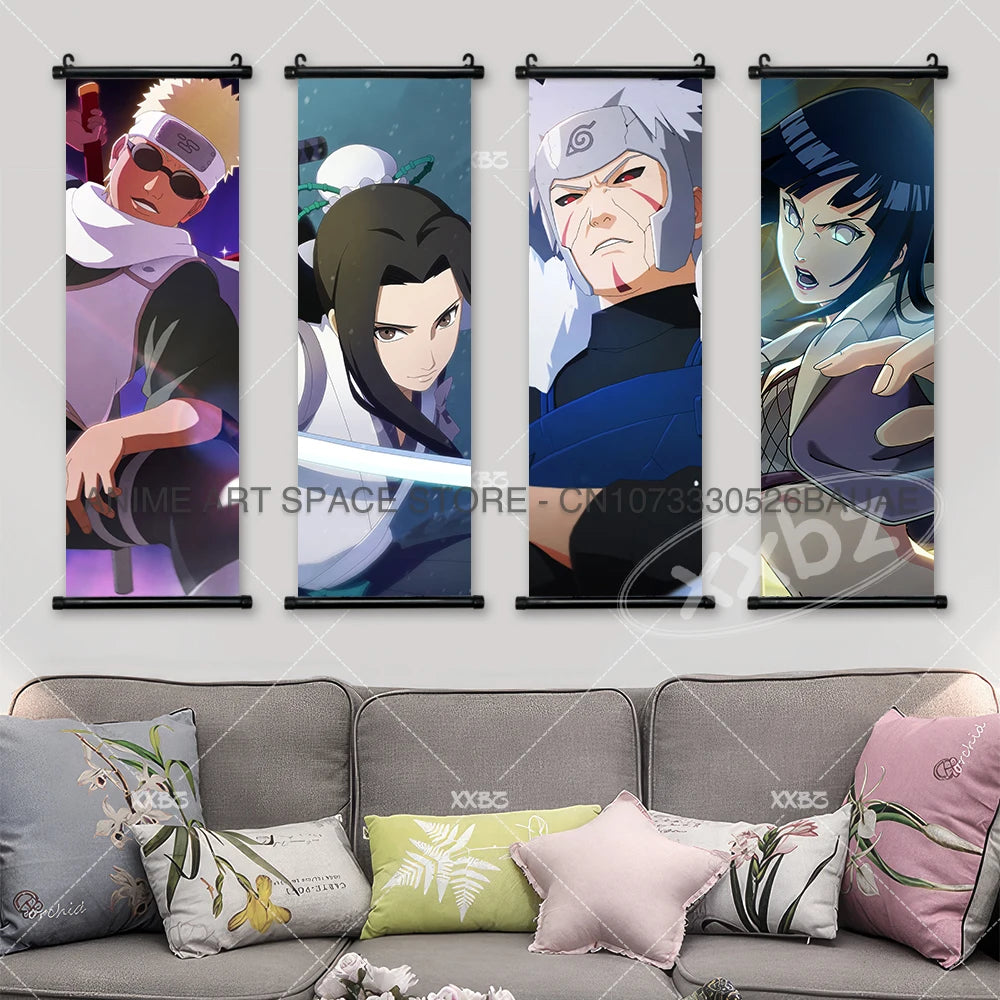 Naruto Hanging Painting Canvas Hatake Kakashi Home Decorative Uchiha Itachi Wall Art Namikaze Minato Scroll Picture Anime Poster