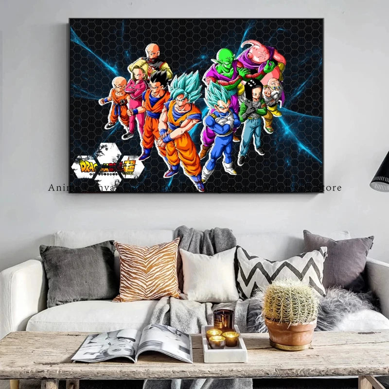 Dragon Ball Anime Character Goku Poster Canvas Painting Suitable for Fashion Home Room Wall Decor Mural Christmas Children Gift