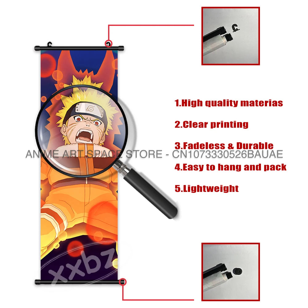 Naruto Hanging Painting Canvas Hatake Kakashi Home Decorative Uchiha Itachi Wall Art Namikaze Minato Scroll Picture Anime Poster