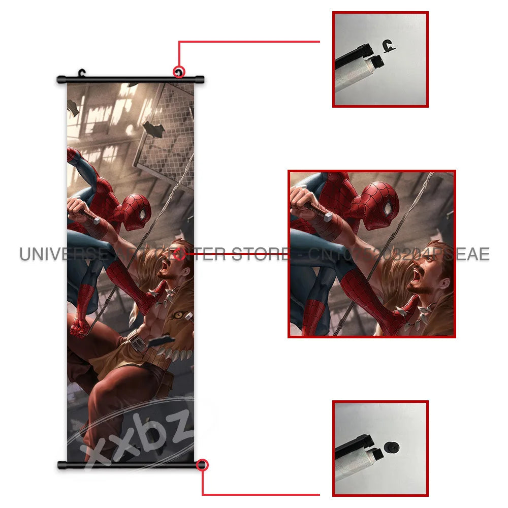 Marvel Spider-Man Poster Disney Movie Home Decoration Wall Artwork Gift Anime Hanging Painting Parallel Universe Scrolls Picture