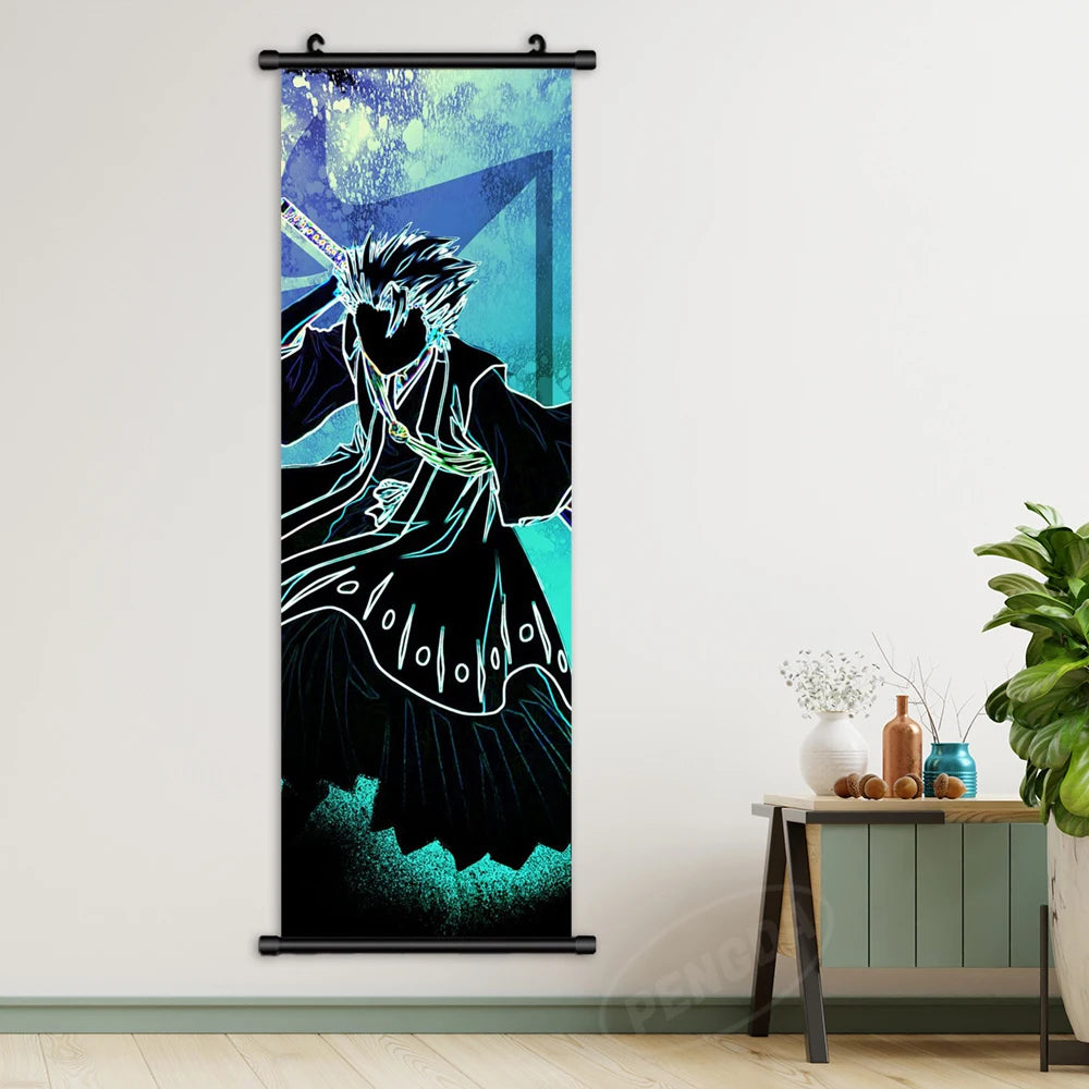 Demon Slayer Canvas Wall Art Tomioka Giyuu Print Painting Hanging Kochou Shinobu Scrolls Poster Home Decor Anime Modular Picture