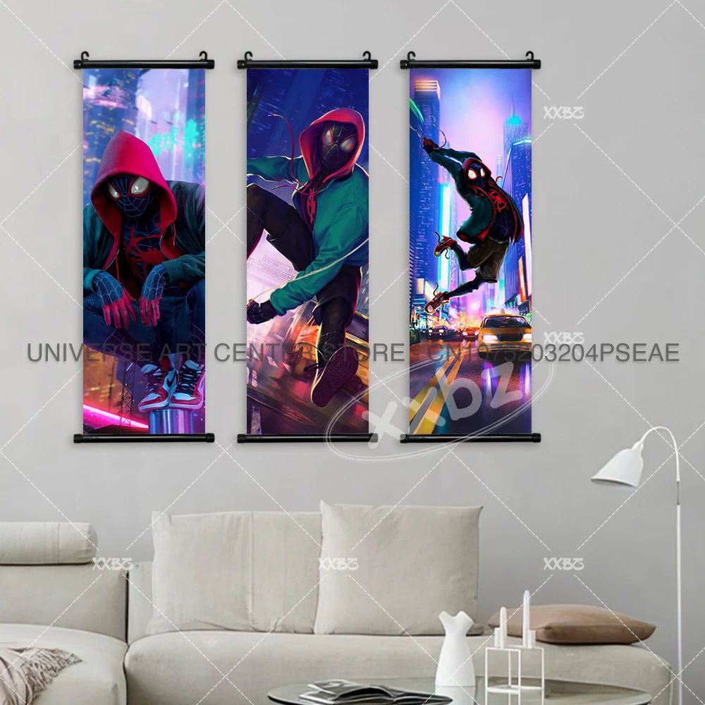 Marvel Spider-Man Poster Disney Movie Home Decoration Wall Artwork Gift Anime Hanging Painting Parallel Universe Scrolls Picture